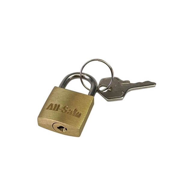 Gold pool fence section padlock with key